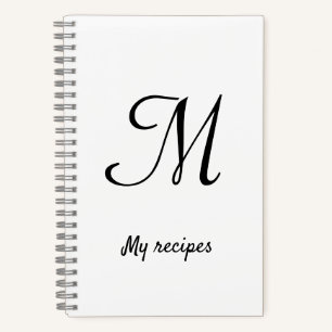simple minimal monogram logo personalised baking   notebook