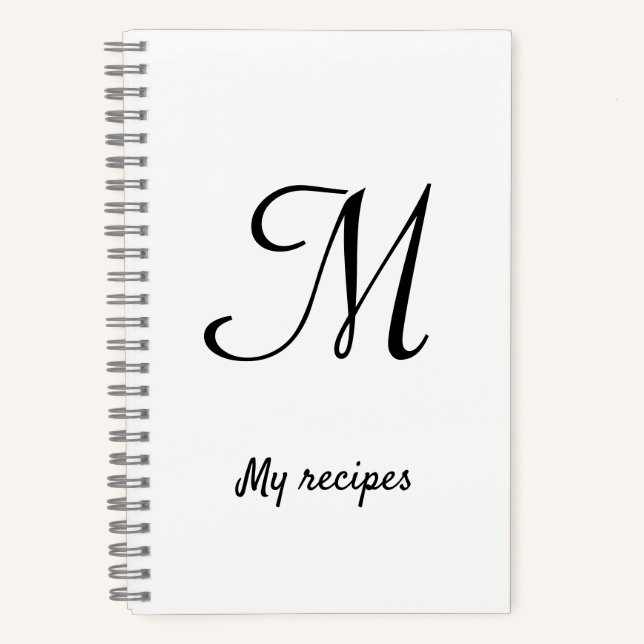 simple minimal monogram logo personalised baking   notebook (Front)