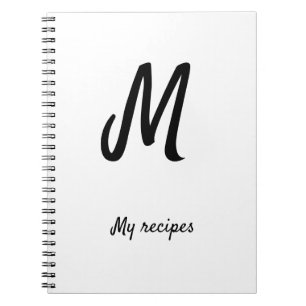 simple minimal monogram logo personalised baking notebook
