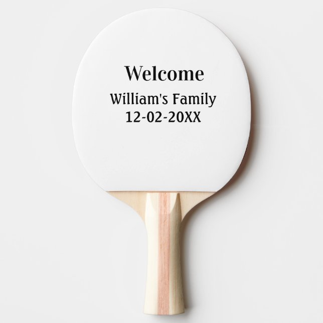 simple minimal monogram logo personalised baking   ping pong paddle (Front)