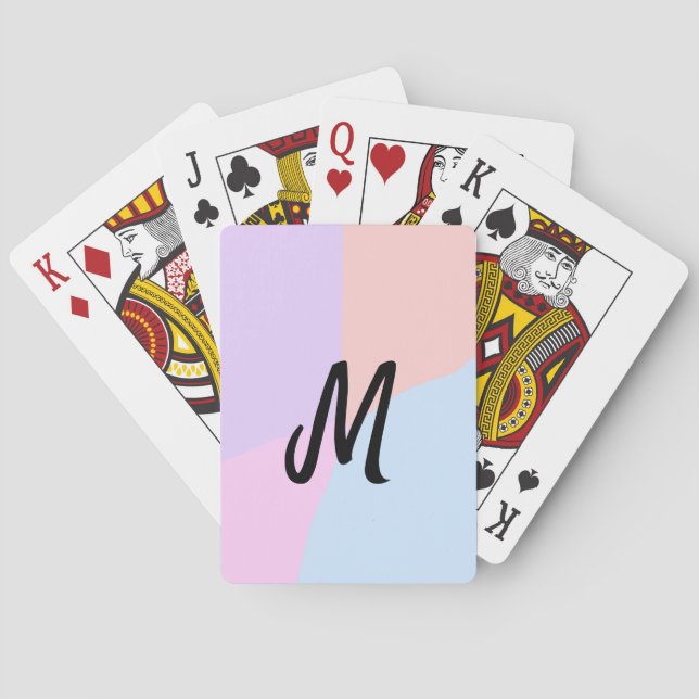 simple minimal monogram logo personalised baking   playing cards (Back)