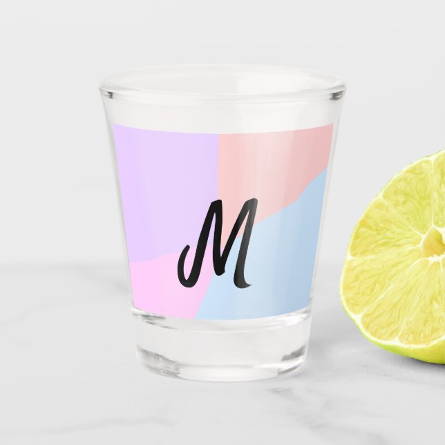 simple minimal monogram logo personalised baking   shot glass (Front)