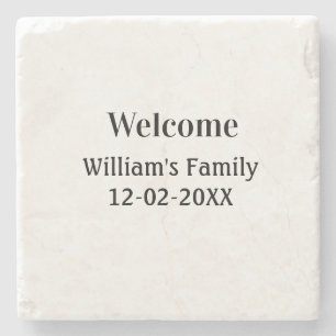 simple minimal monogram logo personalised baking stone coaster