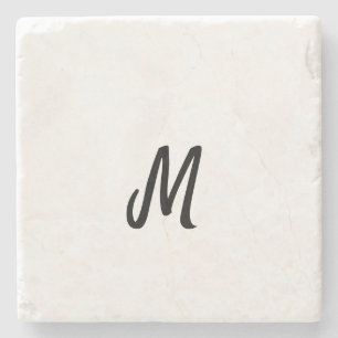 simple minimal monogram logo personalised baking stone coaster