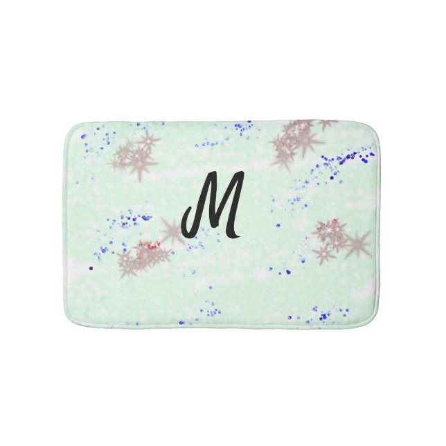 simple minimal monogram logo personalised baking t bath mat (Front)