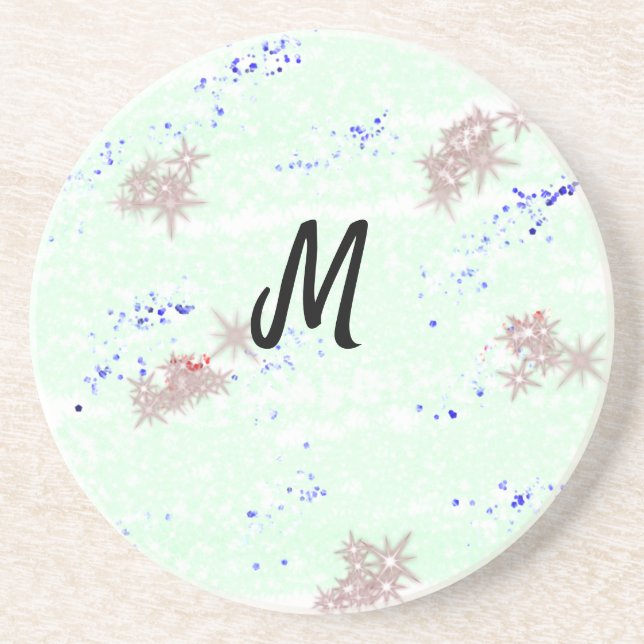 simple minimal monogram logo personalised baking t coaster (Front)