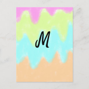simple minimal monogram logo personalised baking t postcard