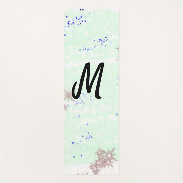 simple minimal monogram logo personalised baking t yoga mat (Front)
