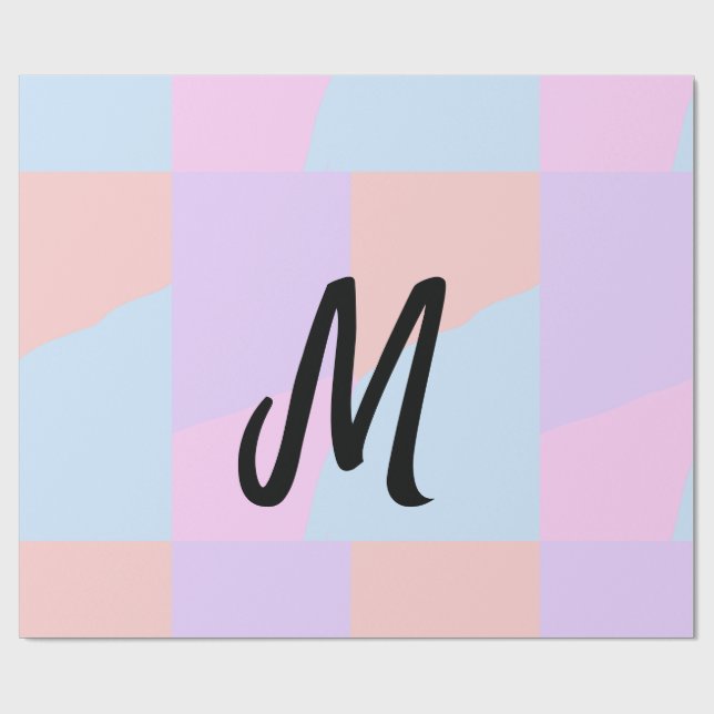 simple minimal monogram logo personalised baking   wrapping paper (Flat)