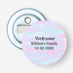 simple minimal monogram logo personalised welcome bottle opener
