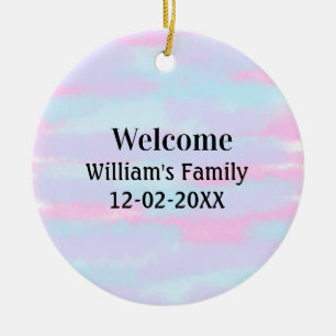 simple minimal monogram logo personalised welcome ceramic tree decoration