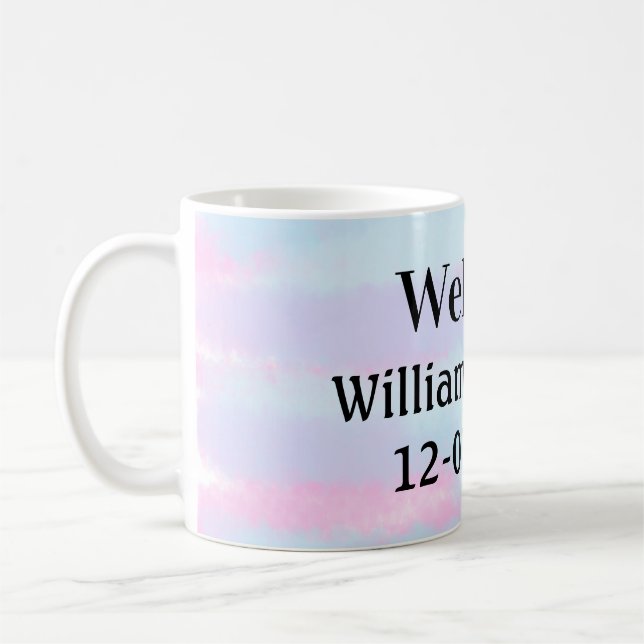 simple minimal monogram logo personalised welcome coffee mug (Left)