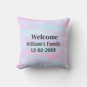 simple minimal monogram logo personalised welcome cushion