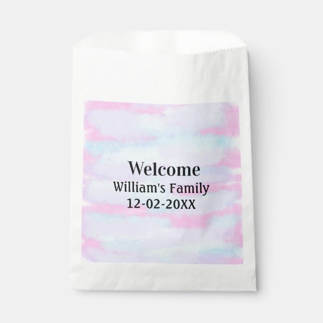 simple minimal monogram logo personalised welcome favour bags (Front)