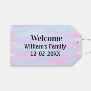simple minimal monogram logo personalised welcome gift tags