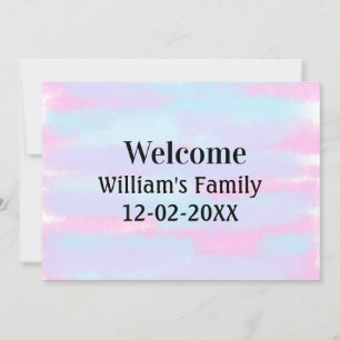 simple minimal monogram logo personalised welcome holiday card