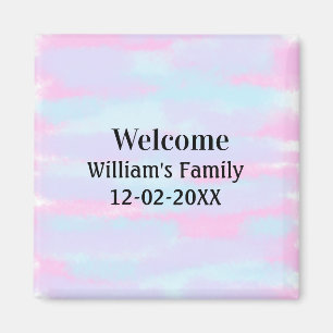 simple minimal monogram logo personalised welcome magnet
