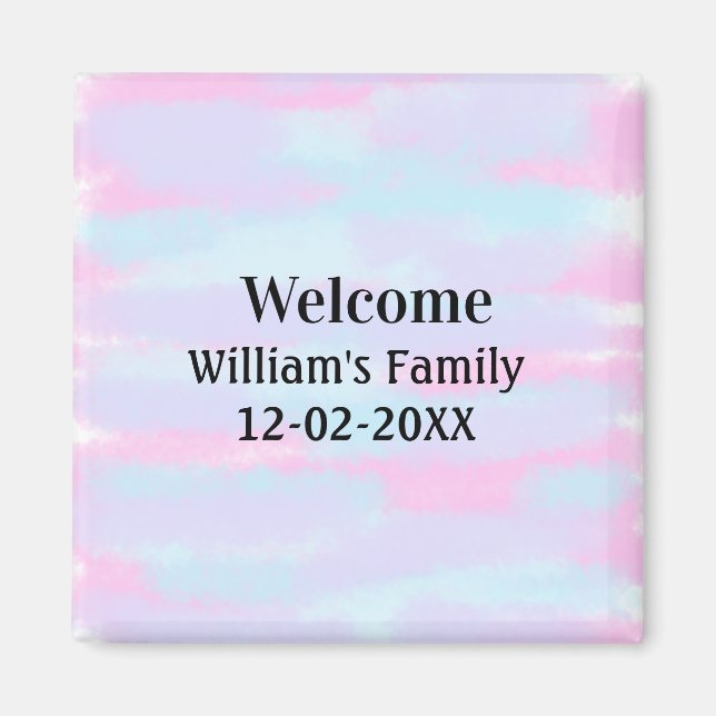 simple minimal monogram logo personalised welcome magnet (Front)