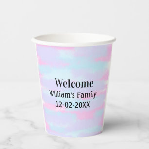 simple minimal monogram logo personalised welcome paper cups