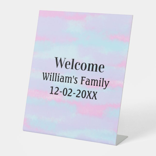 simple minimal monogram logo personalised welcome pedestal sign (Front)