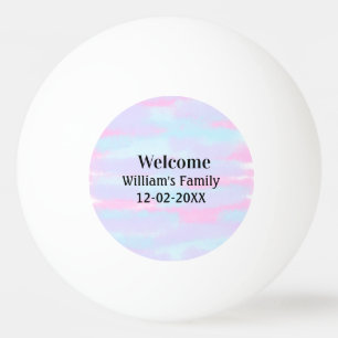 simple minimal monogram logo personalised welcome ping pong ball