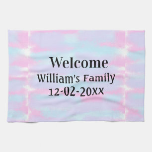 simple minimal monogram logo personalised welcome tea towel