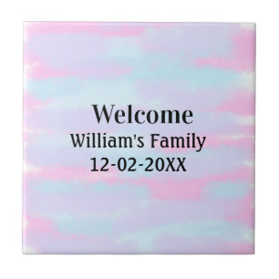 simple minimal monogram logo personalised welcome tile