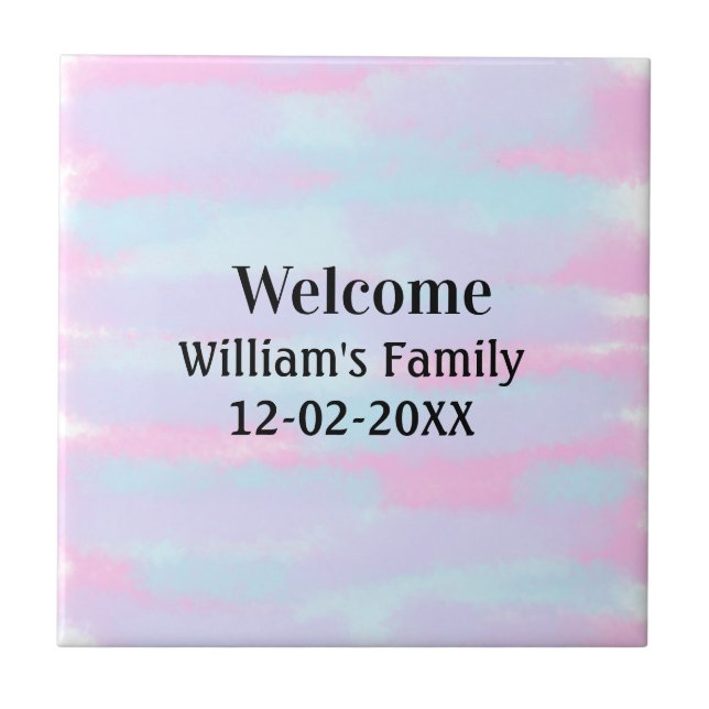 simple minimal monogram logo personalised welcome tile (Front)