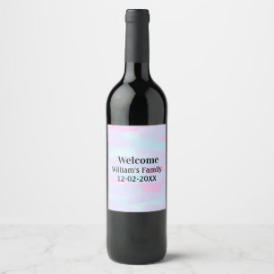 simple minimal monogram logo personalised welcome wine label