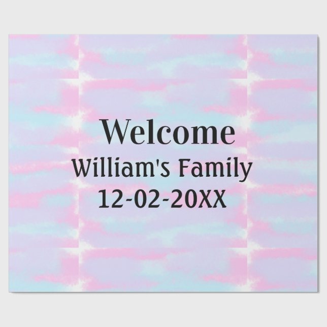 simple minimal monogram logo personalised welcome wrapping paper (Flat)