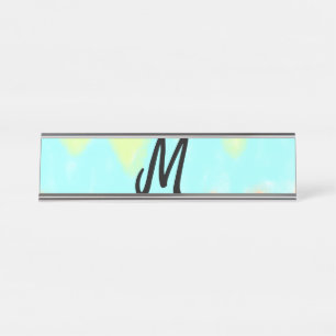simple minimal monogram logo personalized baking t desk name plate