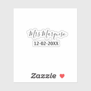simple minimal monogram mrs Mr name date year Thro