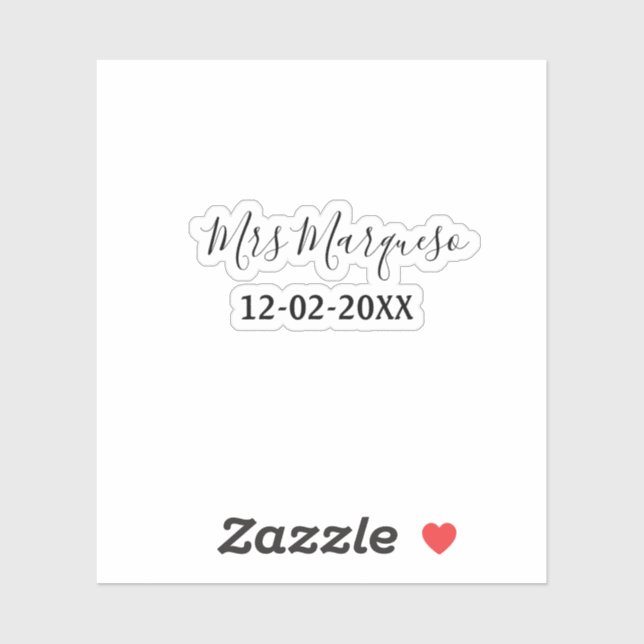 simple minimal monogram mrs Mr name date year Thro (Sheet)
