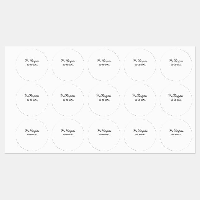 simple minimal monogram mrs Mr name date year Thro (Sheet)