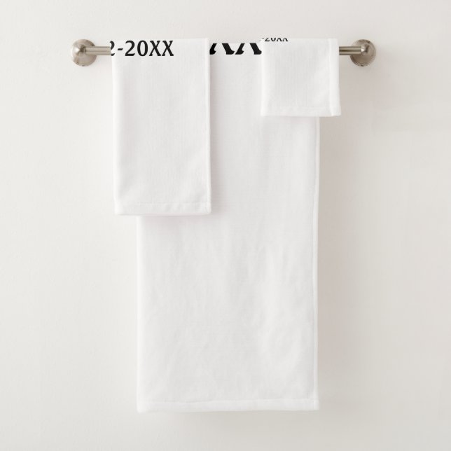 simple minimal monogram mrs Mr name date year Thro Bath Towel Set (Insitu)
