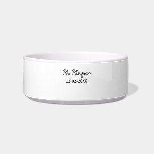 simple minimal monogram mrs Mr name date year Thro Bowl