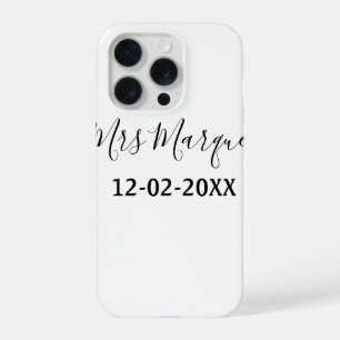 simple minimal monogram mrs Mr name date year Thro iPhone 15 Pro Case