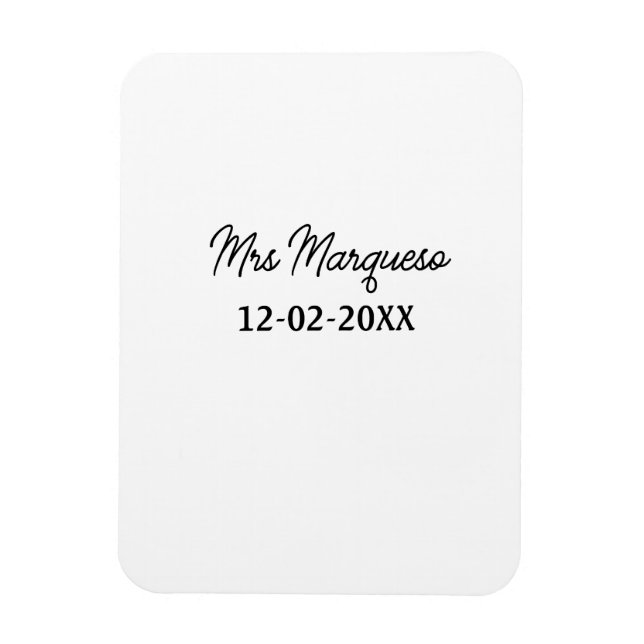 simple minimal monogram mrs Mr name date year Thro Magnet (Vertical)