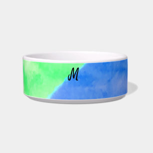 simple minimal monogram personalised watercolor st bowl