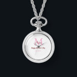 simple minimal mother's day monogram pink name tex watch<br><div class="desc">beautiful design</div>