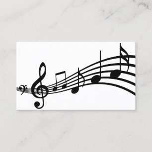 Simple Minimal Musical Notes Business Card