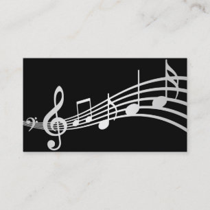 Simple Minimal Musical Notes Business Card