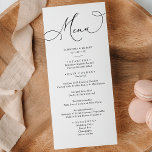 Simple Minimal Neutral Blush Wedding Dinner Menu<br><div class="desc">Designed to coordinate with our Romantic Script wedding collection,  this customisable Menu card,  features a sweeping script calligraphy text paired with a classy serif font in black with a dewy blush back with a customisable monogram. Matching items available.</div>