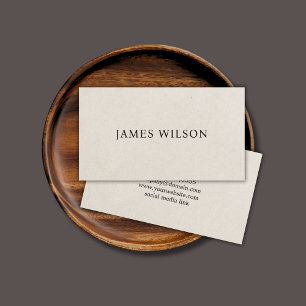 Simple Minimal Paper Texture Black Consultant Business Card