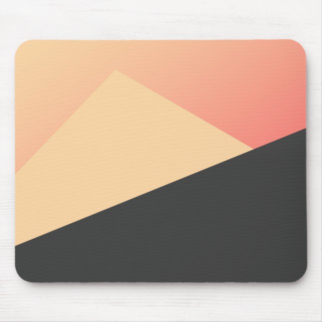 Simple Minimal Peach, Coral, & Black Geometric Mouse Mat (Front)