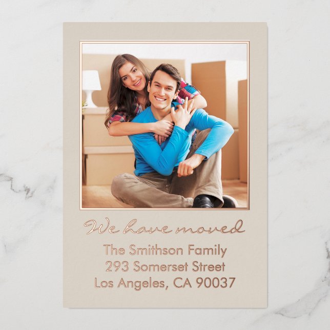   Simple Minimal Personalised Moving Announcement  (Front)