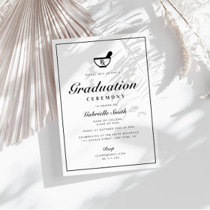 simple minimal pharmacy graduation ceremony invitation