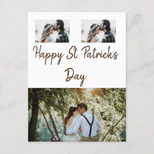 Simple minimal photo collage happy st. patricks da postcard