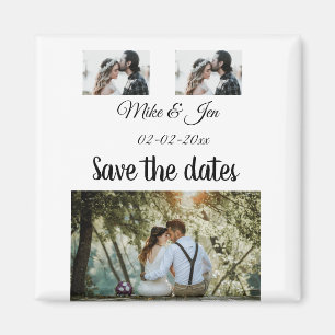 Simple minimal photo collage save the date invitat magnet