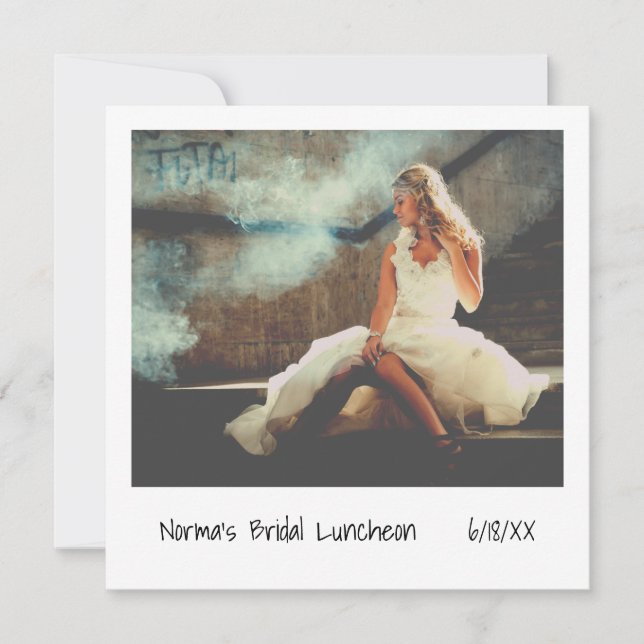 Simple Minimal Photo Modern Bridal Luncheon Invitation (Front)